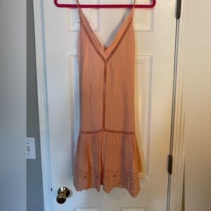 BB Dakota Peach Eyelet Mini Dress